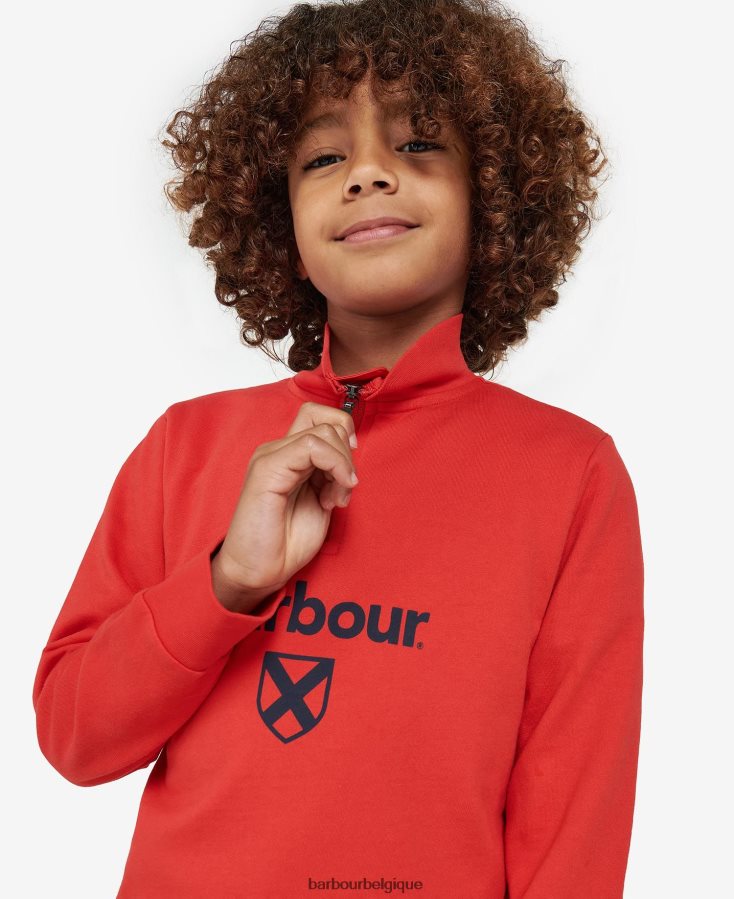 vêtements Barbour demi-zip floyd gris chiné garçons T2L6ZP2517
