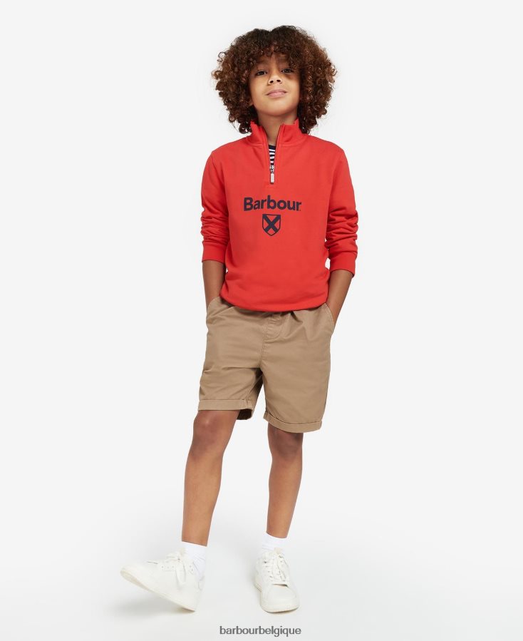 vêtements Barbour demi-zip floyd gris chiné garçons T2L6ZP2517