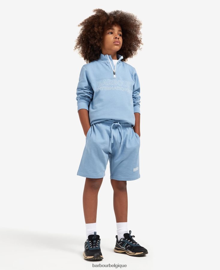 vêtements Barbour ensemble short et sweat demi-zip trick noir classique garçons T2L6ZP2526