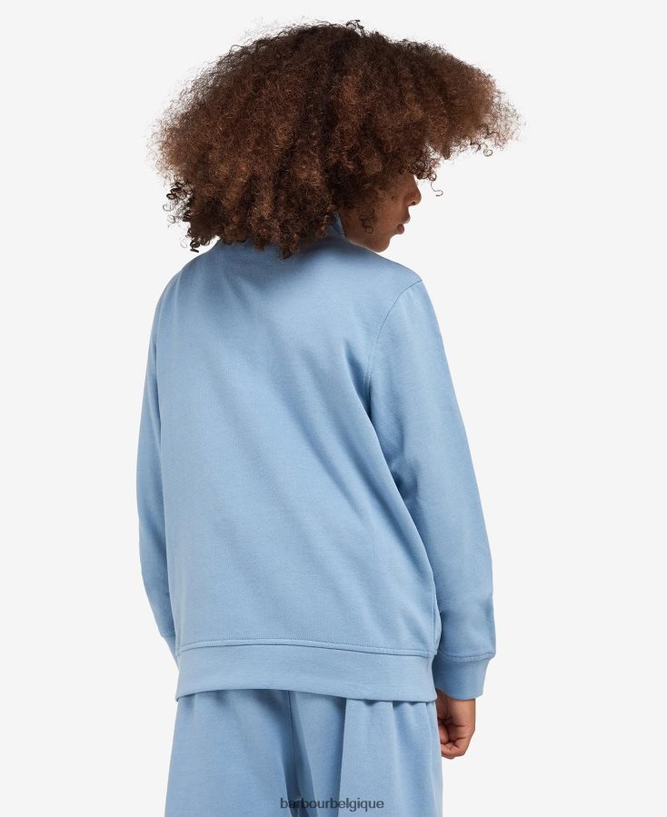 vêtements Barbour ensemble short et sweat demi-zip trick noir classique garçons T2L6ZP2526