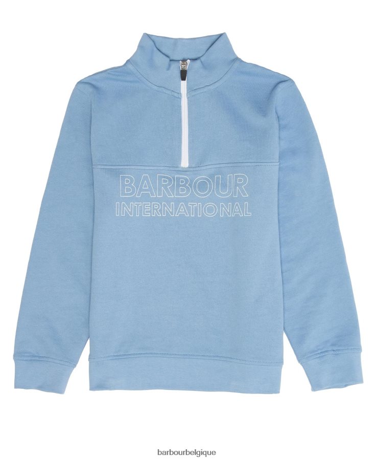 vêtements Barbour ensemble short et sweat demi-zip trick noir classique garçons T2L6ZP2526