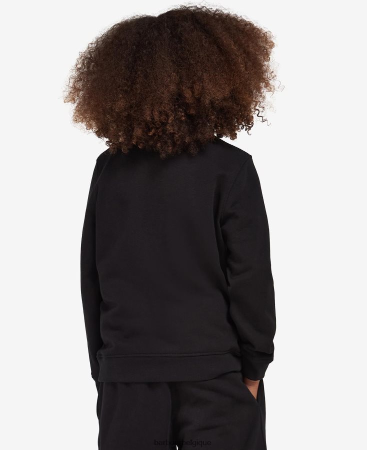 vêtements Barbour ensemble short et sweat demi-zip trick noir classique garçons T2L6ZP2536