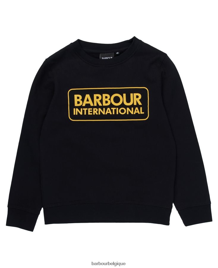 vêtements Barbour pull ras du cou à grand logo noir garçons T2L6ZP2532