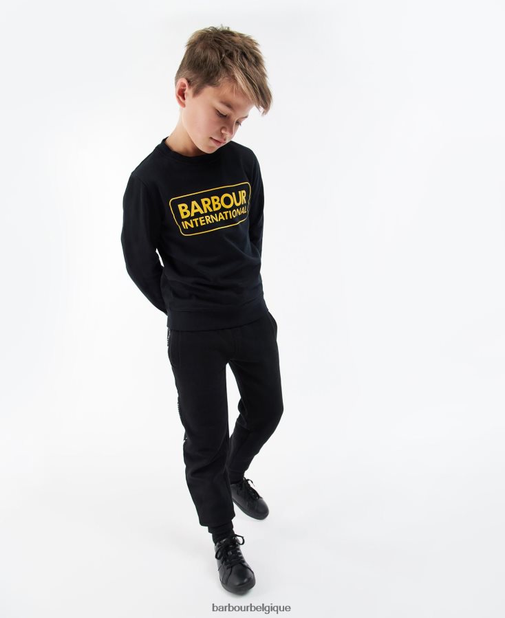 vêtements Barbour pull ras du cou à grand logo noir garçons T2L6ZP2532