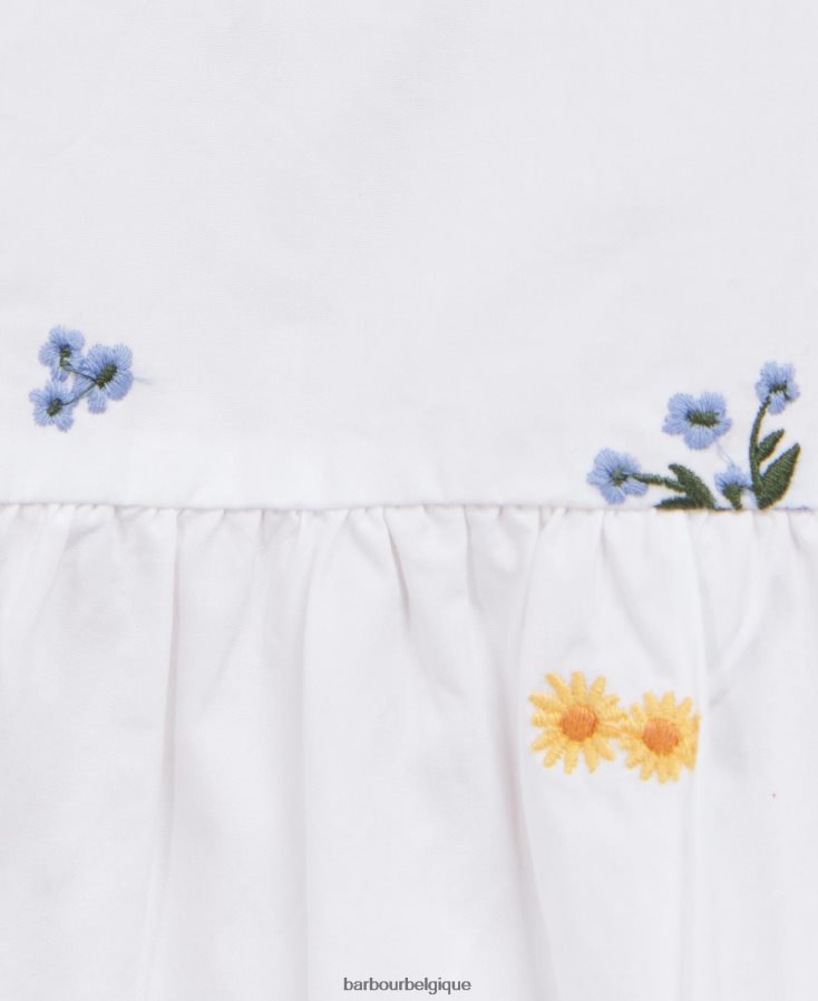 vêtements Barbour robe coraline blanc cassé filles T2L6ZP2569