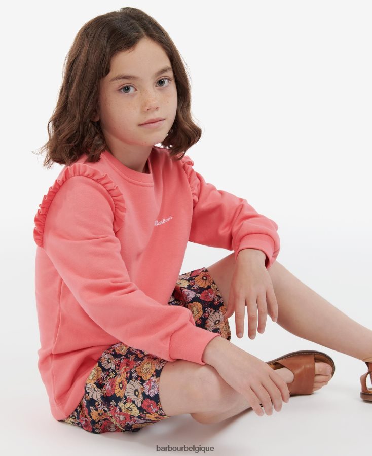 vêtements Barbour robe de lyla poinçon rose filles T2L6ZP2570