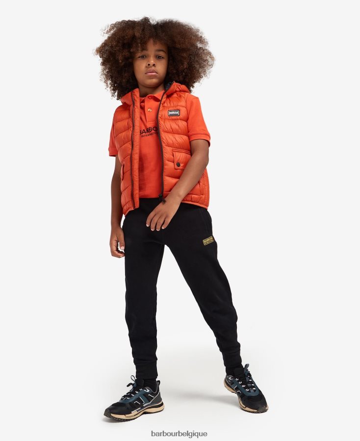 vêtements Barbour gilet de course à capuche orange classique garçons T2L6ZP2489