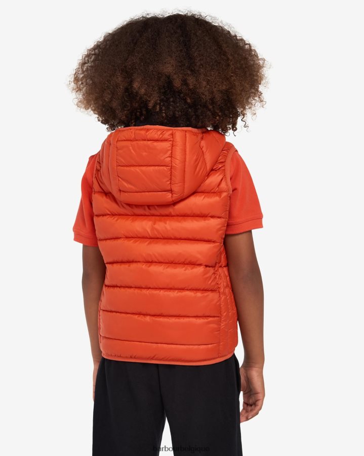 vêtements Barbour gilet de course à capuche orange classique garçons T2L6ZP2489