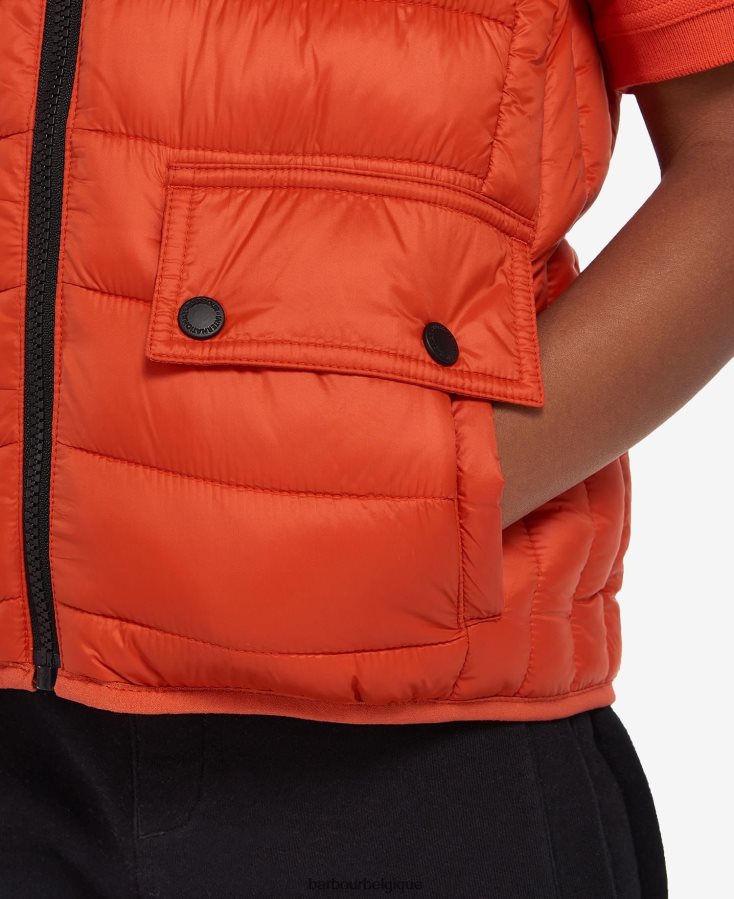 vêtements Barbour gilet de course à capuche orange classique garçons T2L6ZP2489