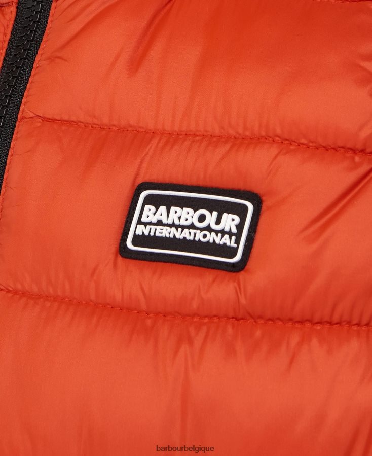 vêtements Barbour gilet de course à capuche orange classique garçons T2L6ZP2489