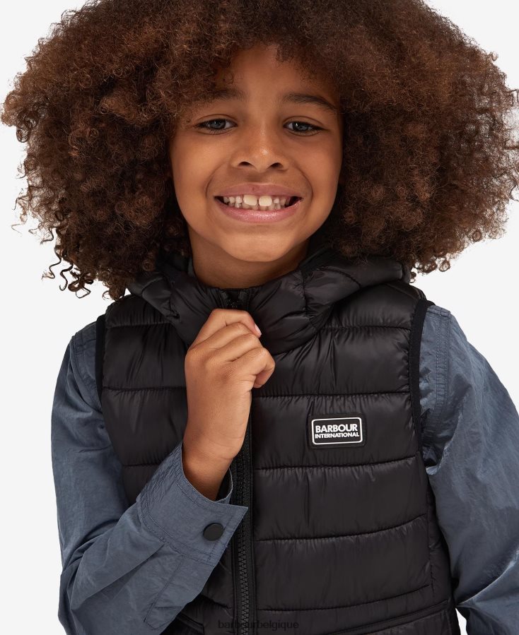 vêtements Barbour gilet de course à capuche orange classique garçons T2L6ZP2495