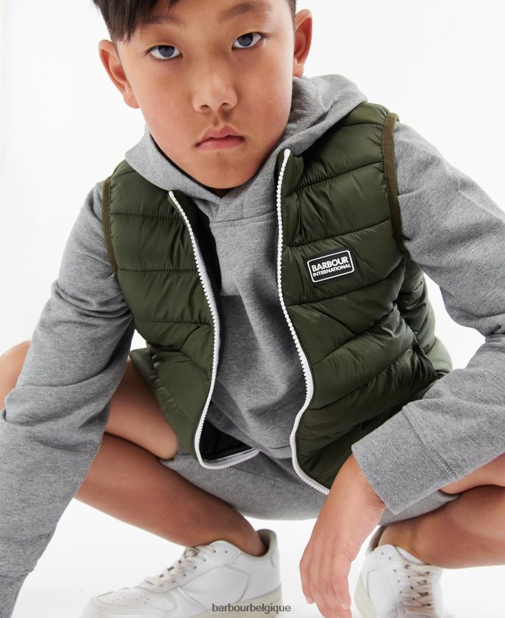 vêtements Barbour gilet de roseau noir jaune garçons T2L6ZP2496