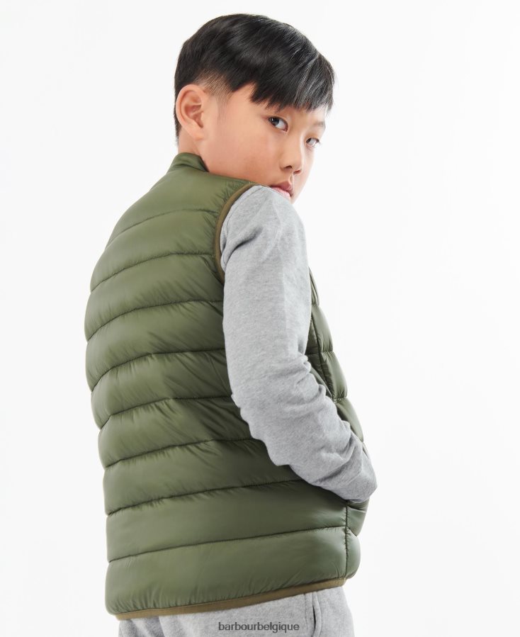 vêtements Barbour gilet de roseau noir jaune garçons T2L6ZP2496