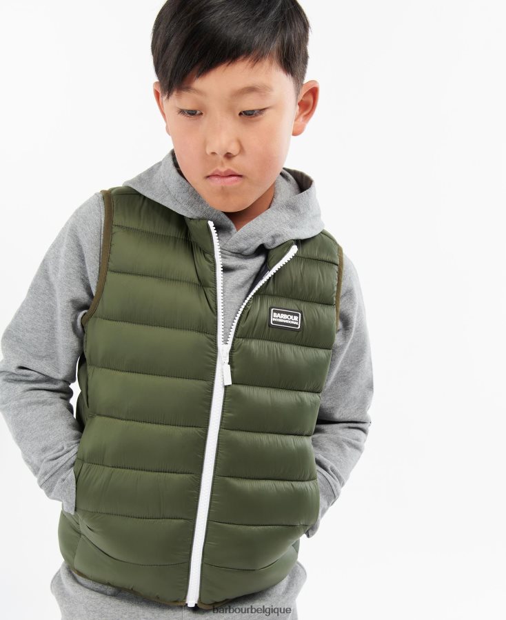 vêtements Barbour gilet de roseau noir jaune garçons T2L6ZP2496