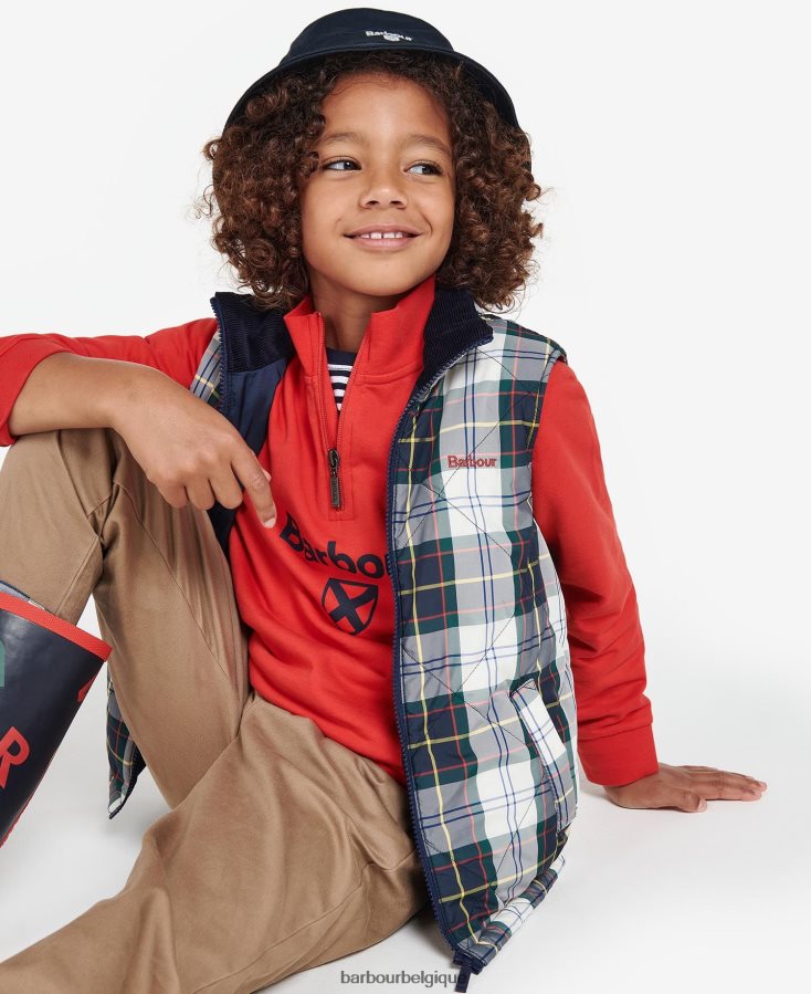 vêtements Barbour gilet finnar tartan de lierre d\'été garçons T2L6ZP2494
