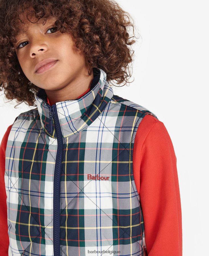 vêtements Barbour gilet finnar tartan de lierre d\'été garçons T2L6ZP2494
