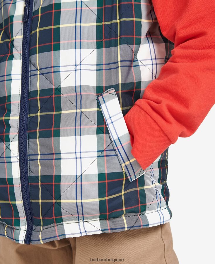 vêtements Barbour gilet finnar tartan de lierre d\'été garçons T2L6ZP2494