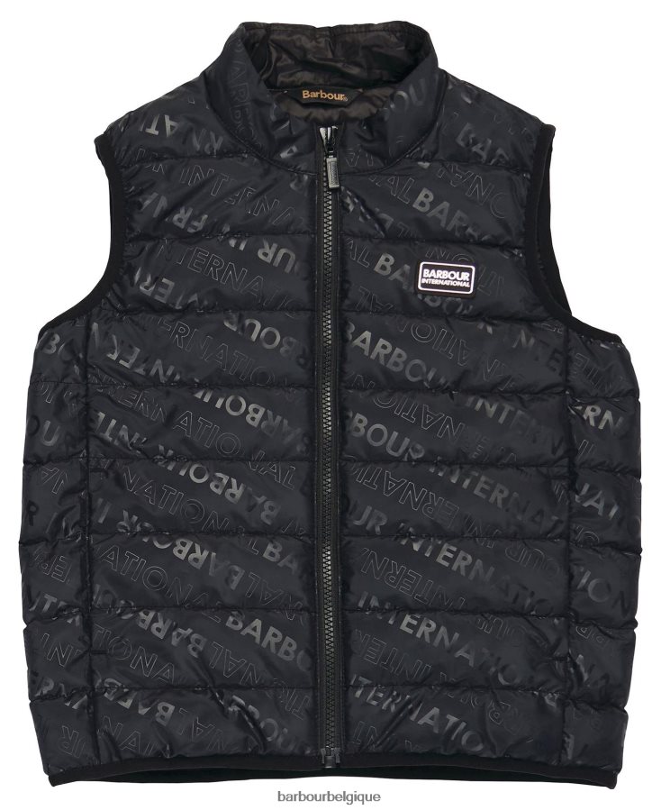 vêtements Barbour gilet roseau imprimé noir classique garçons T2L6ZP2491