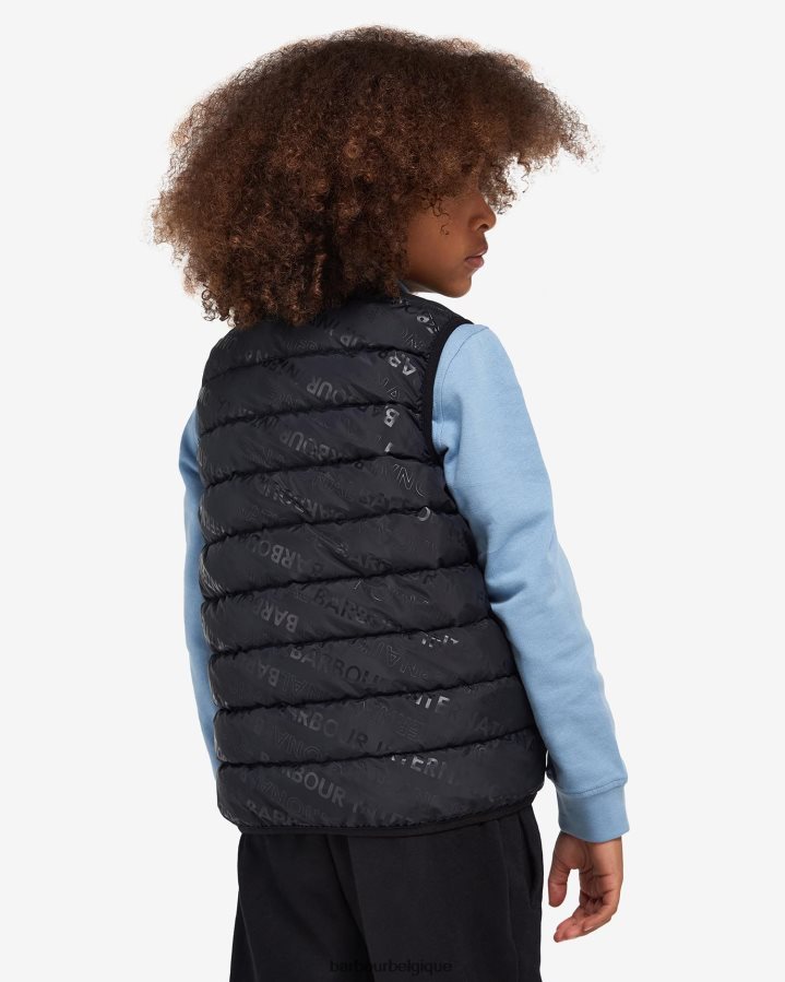 vêtements Barbour gilet roseau imprimé noir classique garçons T2L6ZP2491