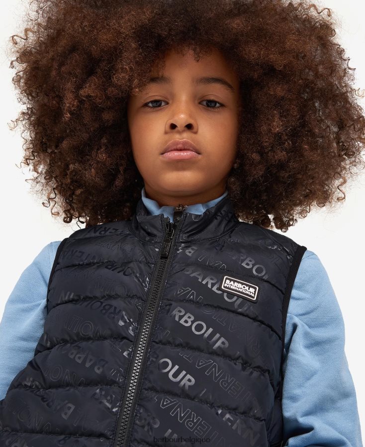 vêtements Barbour gilet roseau imprimé noir classique garçons T2L6ZP2491