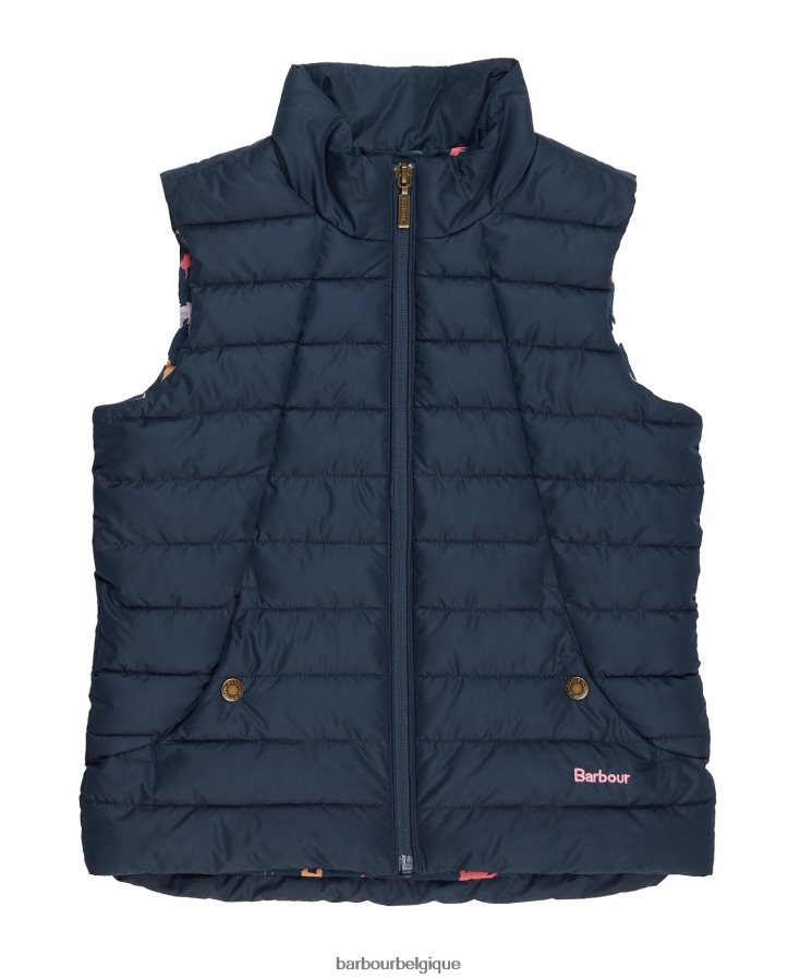 vêtements Barbour gilet yara chien multi marine/marine filles T2L6ZP2552