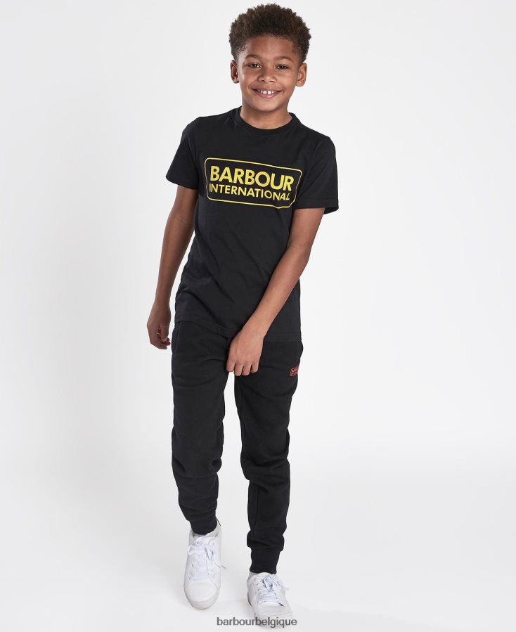 vêtements Barbour international essential langarmshirt grand logo gris chiné garçons T2L6ZP2538