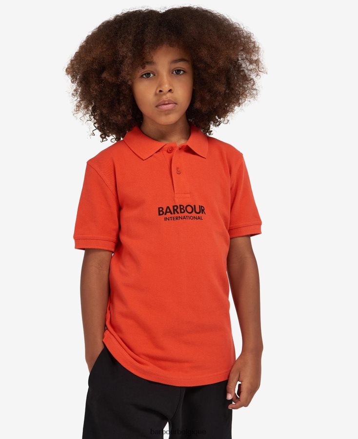 vêtements Barbour polo de formule orange épicée garçons T2L6ZP2540