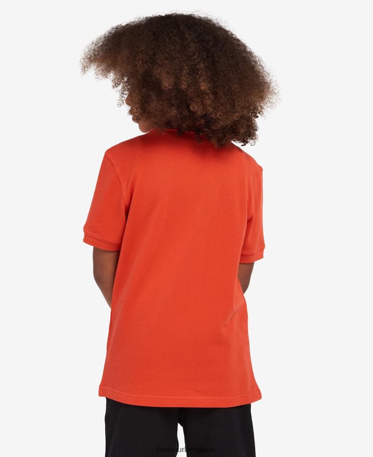 vêtements Barbour polo de formule orange épicée garçons T2L6ZP2540