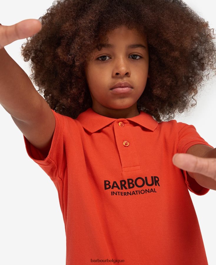 vêtements Barbour polo de formule orange épicée garçons T2L6ZP2540