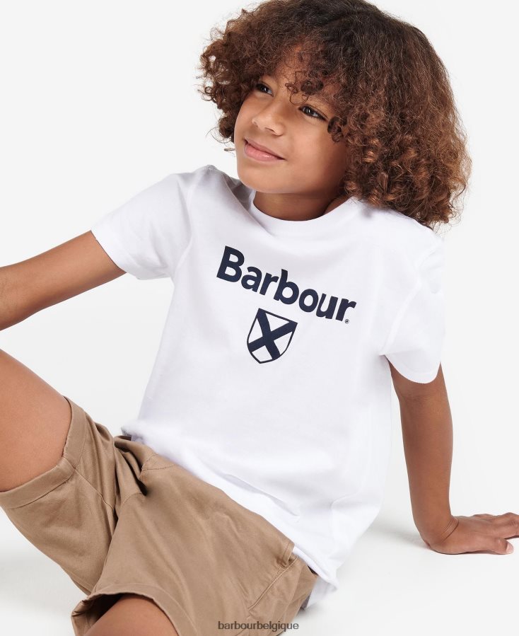 vêtements Barbour t-shirt bouclier essentiel marine classique garçons T2L6ZP2521