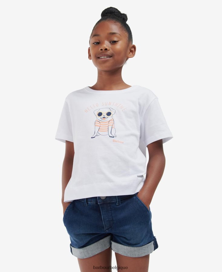 vêtements Barbour t-shirt emma blanc classique filles T2L6ZP2562