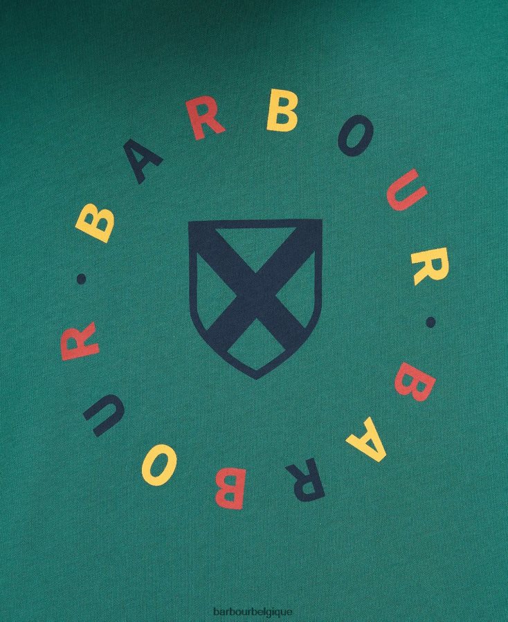 vêtements Barbour t-shirt géorgie vert vigne garçons T2L6ZP2516
