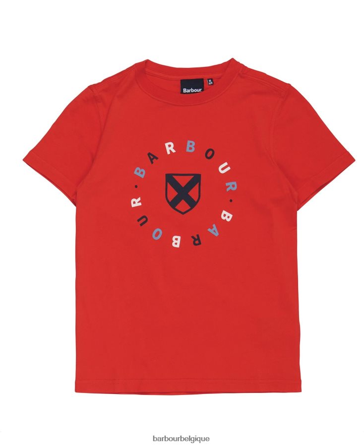 vêtements Barbour t-shirt géorgie vert vigne garçons T2L6ZP2523