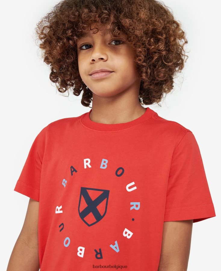 vêtements Barbour t-shirt géorgie vert vigne garçons T2L6ZP2523