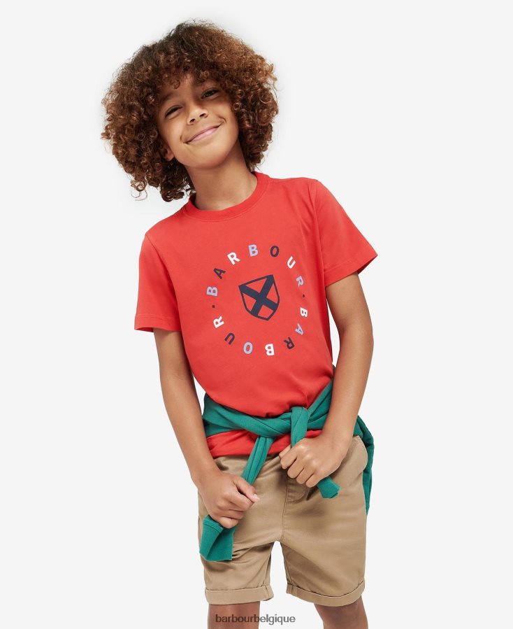 vêtements Barbour t-shirt géorgie vert vigne garçons T2L6ZP2523