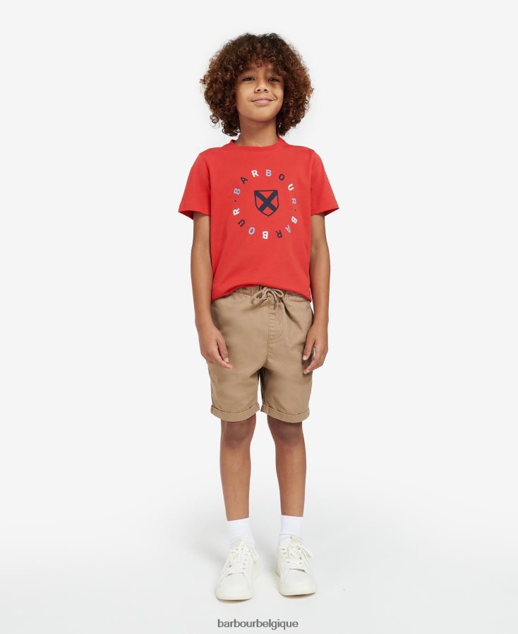 vêtements Barbour t-shirt géorgie vert vigne garçons T2L6ZP2523