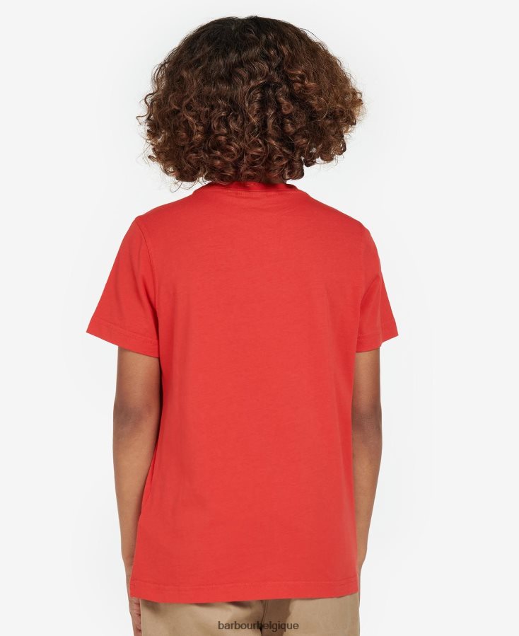 vêtements Barbour t-shirt géorgie vert vigne garçons T2L6ZP2523