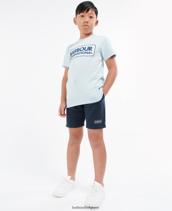 vêtements Barbour t-shirt à logo imprimé gris chiné garçons T2L6ZP2537
