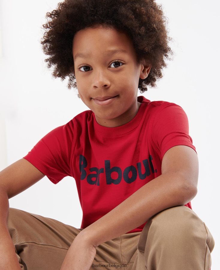 vêtements Barbour t-shirt à logo rouge riche garçons T2L6ZP2501