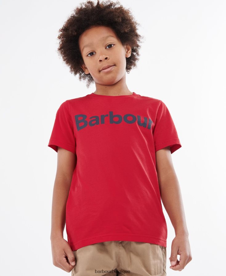 vêtements Barbour t-shirt à logo rouge riche garçons T2L6ZP2501