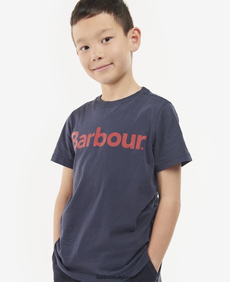 vêtements Barbour t-shirt à logo rouge riche garçons T2L6ZP2514
