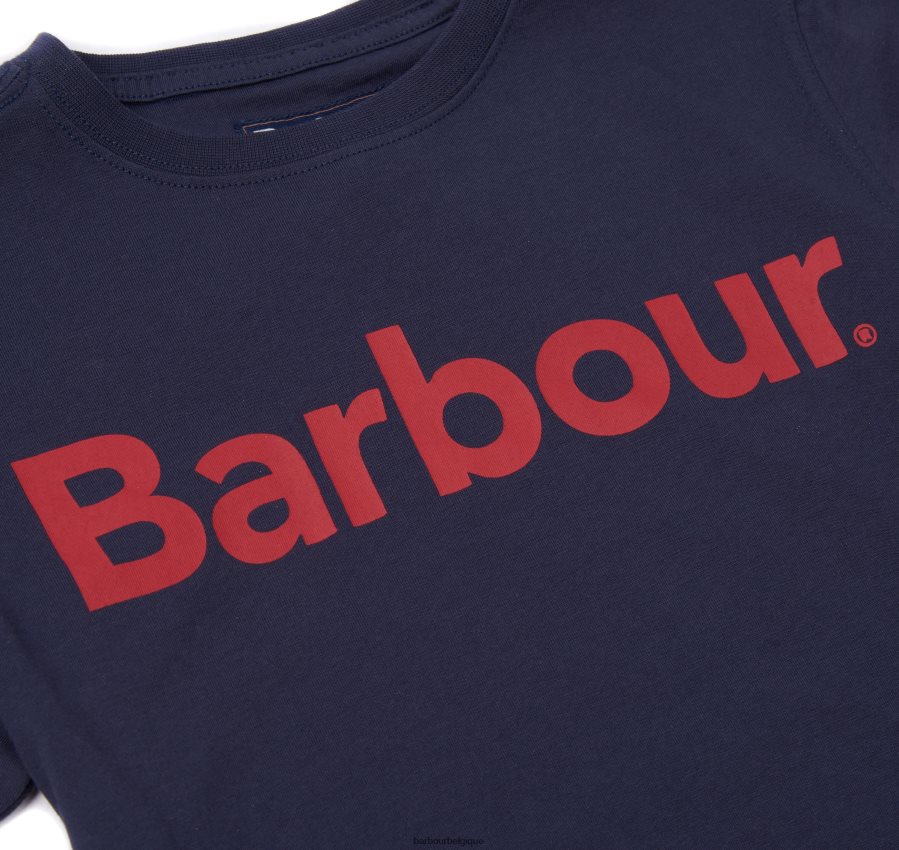 vêtements Barbour t-shirt à logo rouge riche garçons T2L6ZP2514