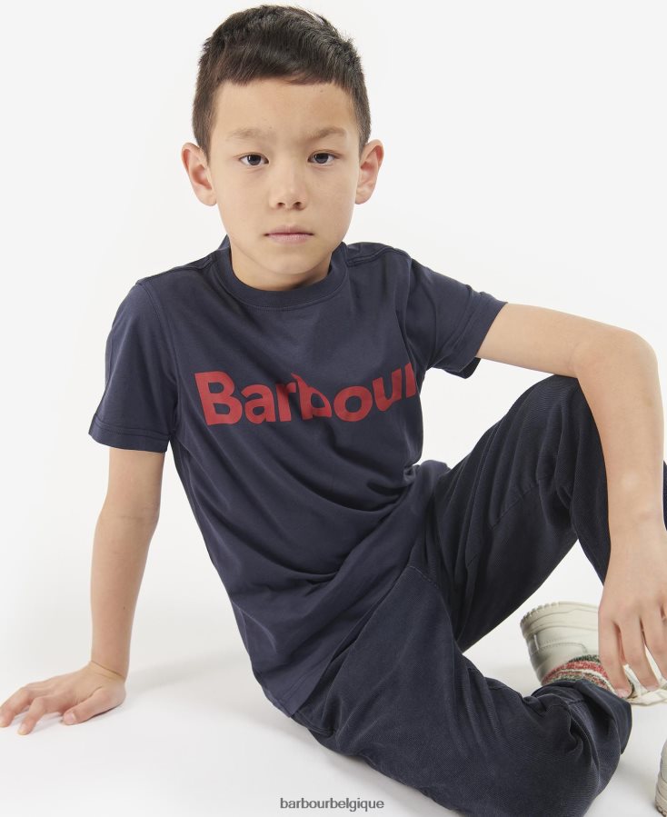 vêtements Barbour t-shirt à logo rouge riche garçons T2L6ZP2514