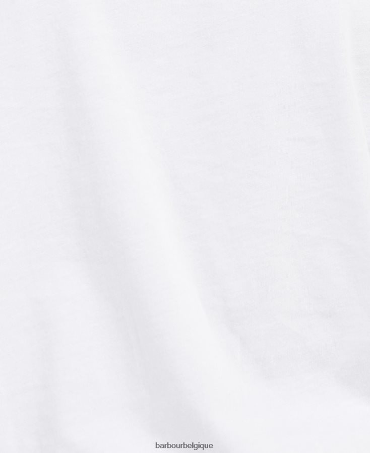 vêtements Barbour t-shirt nigel blanc classique garçons T2L6ZP2502