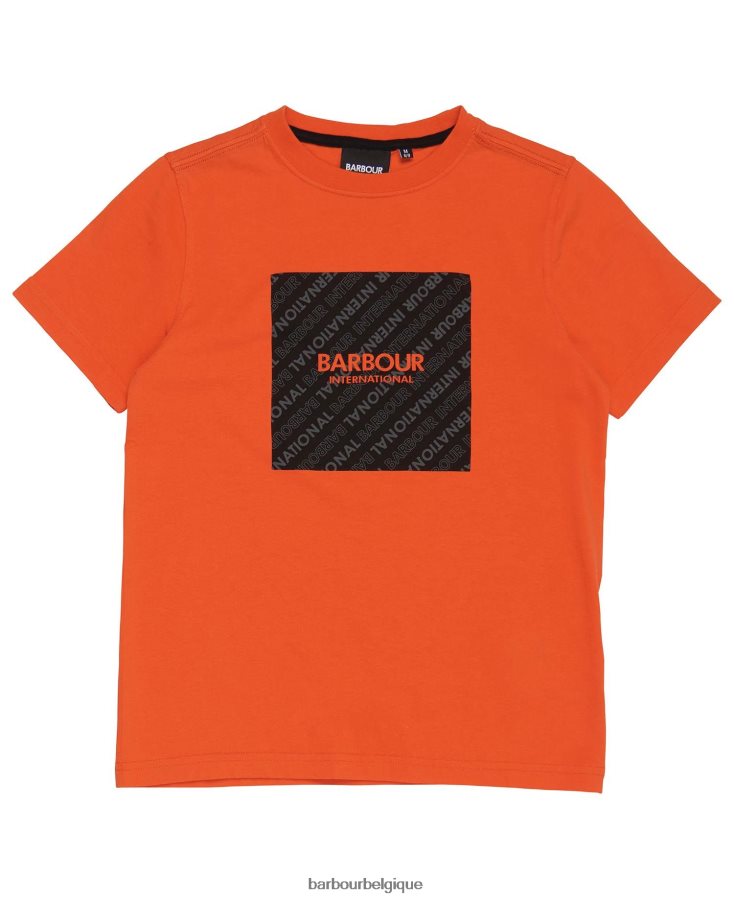 vêtements Barbour t-shirt sol orange épicée garçons T2L6ZP2531