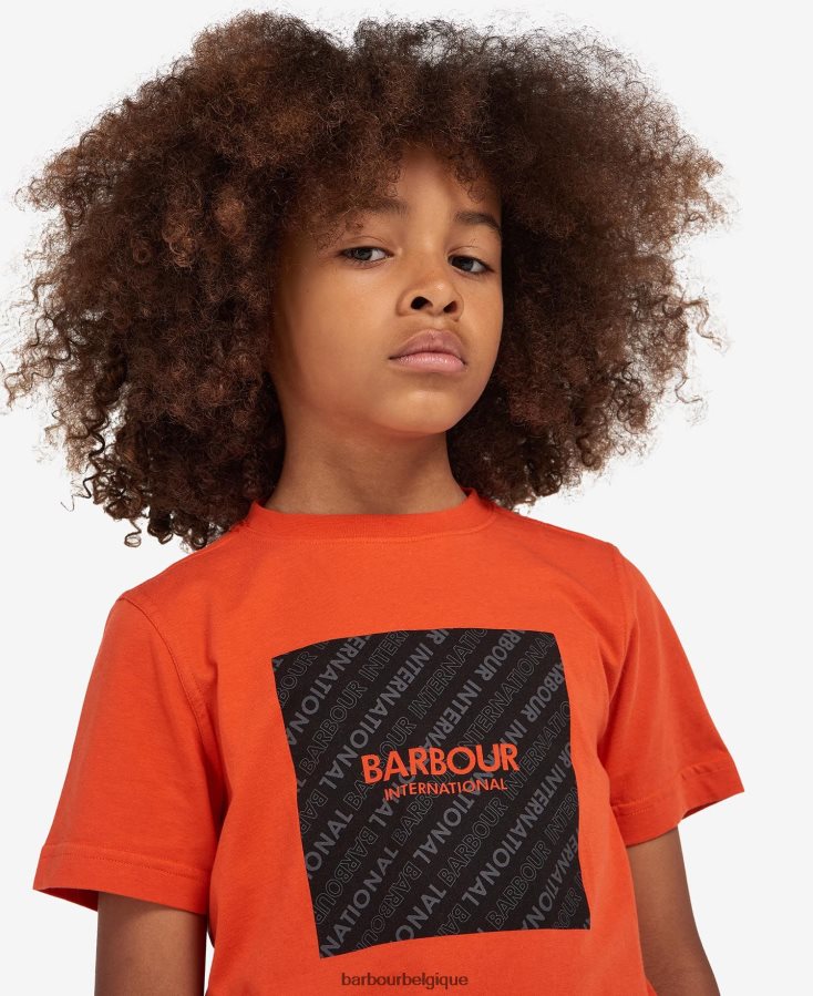 vêtements Barbour t-shirt sol orange épicée garçons T2L6ZP2531