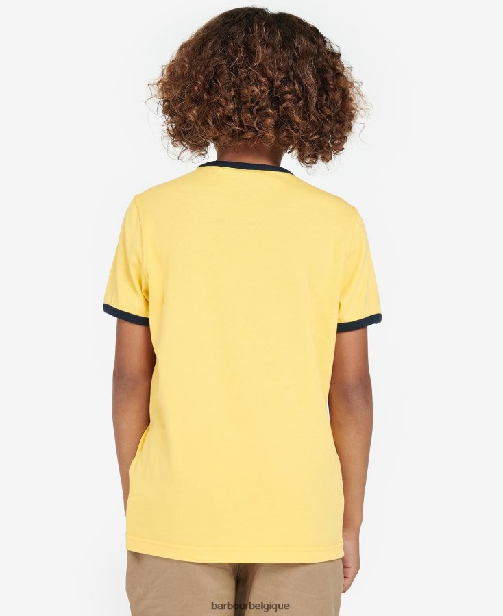 vêtements Barbour t-shirt tam jaune délavé garçons T2L6ZP2524