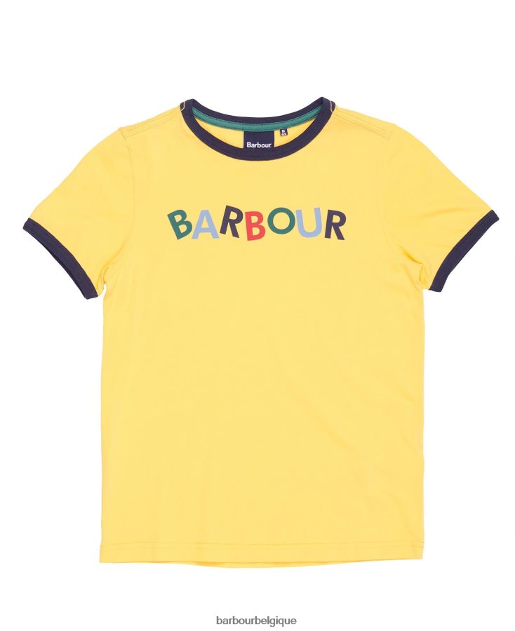 vêtements Barbour t-shirt tam jaune délavé garçons T2L6ZP2524