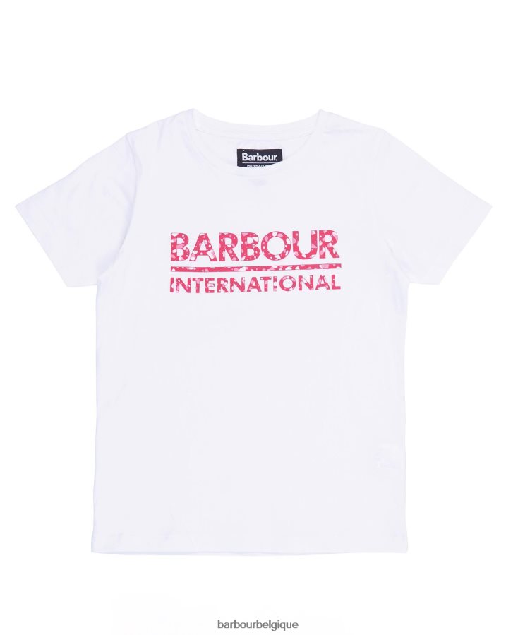 vêtements Barbour t-shirt valtteri terrazzo blanc/rose filles T2L6ZP2571
