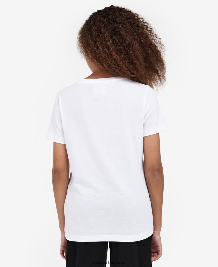 vêtements Barbour t-shirt valtteri terrazzo blanc/rose filles T2L6ZP2571